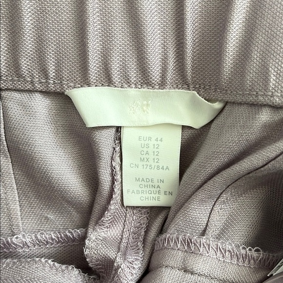 H&M Lavender Linen Blend Ankle Length Pants, Size 12 - Picture 3 of 9